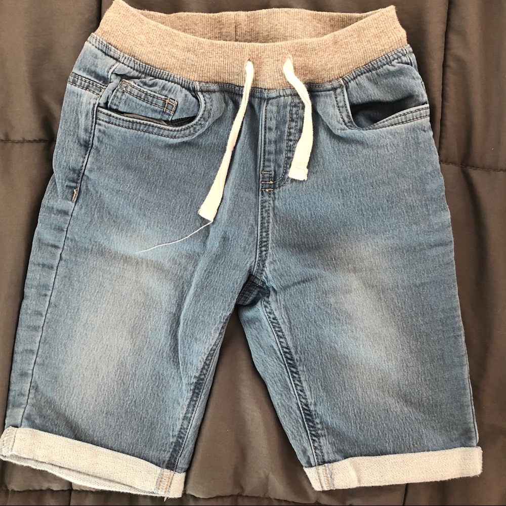 Kids drawstring jean shorts